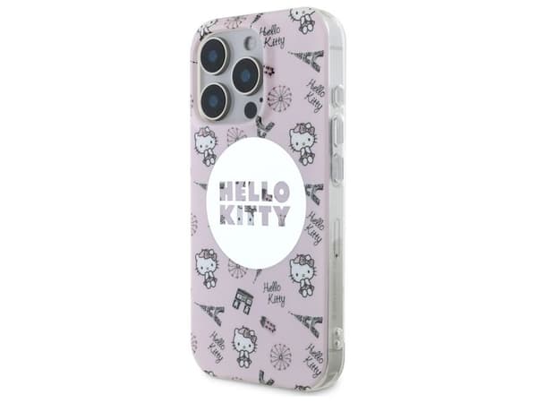 Hurtel Hello Kitty IML All Over Paris MagSafe-deksel til iPhone 16 Pro - rosa