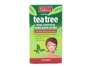 Beauty Formulas Tea Tree Deep Cleansing Nose Strips 6 stk.