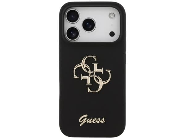 Guess silikon Big 4G script-deksel til iPhone 17 Pro - sort