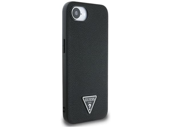 Guess Grained Triangle MagSafe case for iPhone 16e - black