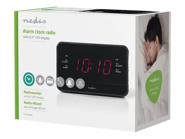 Nedis CLAR002BK - Klockradio - svart