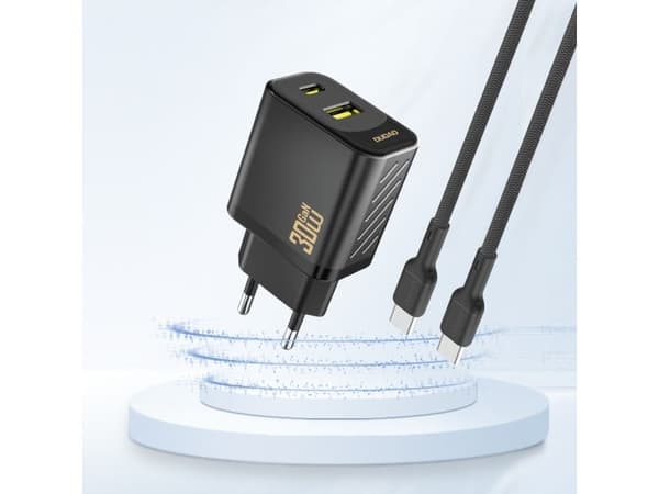 Dudao A27TEU adapter 30W 1xUSB-C 1xUSB-A svart