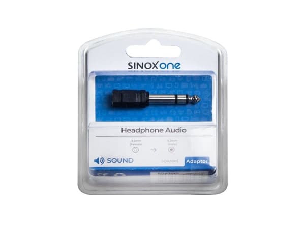 Sinox One stereo jack-adapter. Svart
