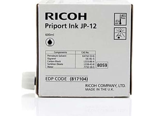 Ricoh Ink 600cc Black, musta, Väriainepohjainen muste