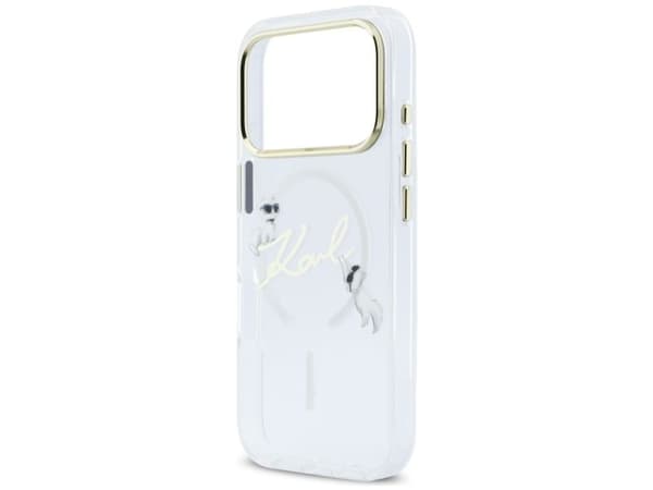 Karl Lagerfeld IML Choupettes Karl Script Logo MagSafe Case for iPhone 17 Pro Max - Clear