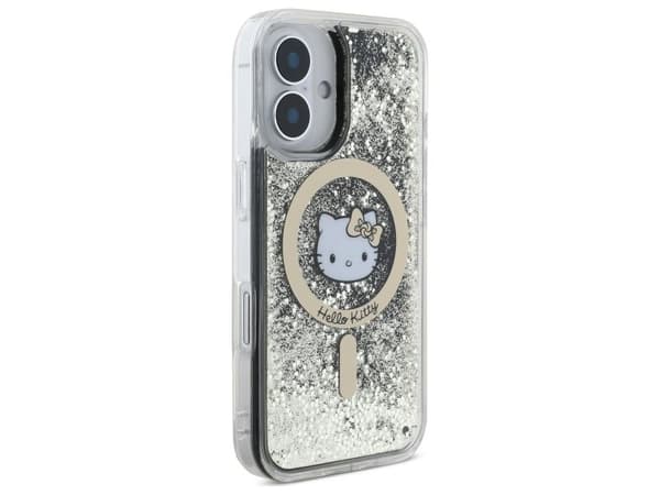 Hello Kitty Liquid Glitter Fever MagSafe-deksel til iPhone 16 - gull