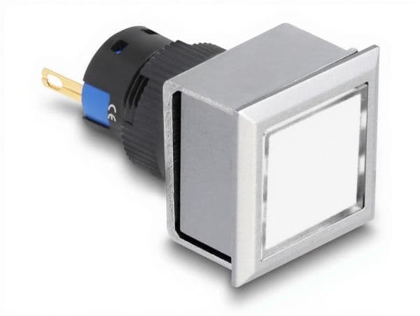 Delock - Indikator modul - 16 mm, plastic, solder connection, square - vit