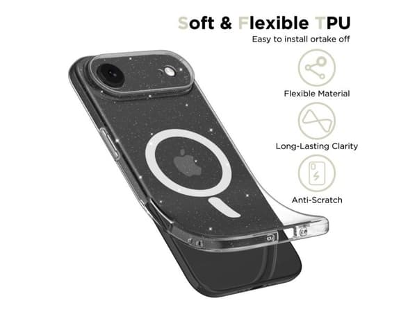 Tech-Protect FlexAir MagSafe Case for iPhone 17 Air - Clear Glitter