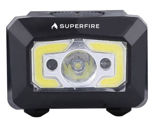 Superfire X30 hodelykt, 340 lm, USB, 5 moduser, 130 m