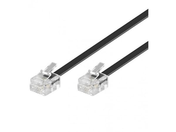 Telefonkabel RJ11 10,0 m sort