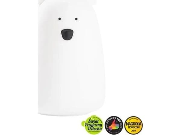Stor silikon bamse-lampe hvit