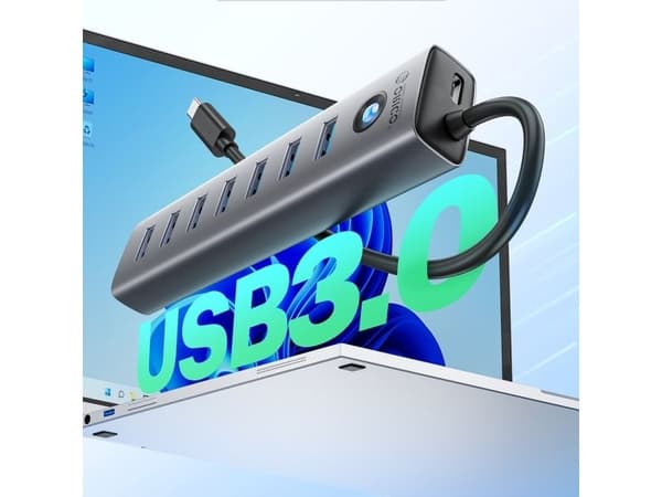 ORICO USB-hub 7-portars USB-A 3.0-kabel 1 m - grå