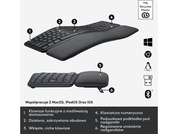 Mus Logitech Lift Graphite (910-006473) + Ergo K860 (920-010108)