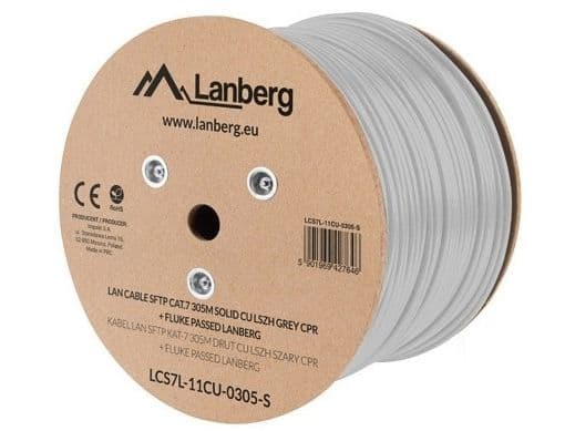 Lanberg - Bulkkabel - 305 m - SFTP - CAT 7 - solid - pantone cool grey 5C