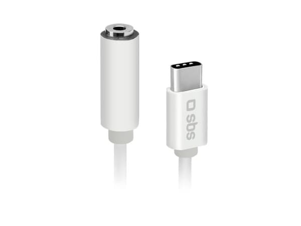 SBS TEINTJACKTYCFMW, Hvit, 3.5mm, USB C, 0,09 m, Hunkjønn, Hankjønn
