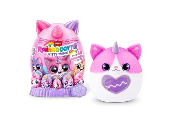 Zuru-pehmolelu Rainbocorns Eggzania Kitty Mania -valikoima