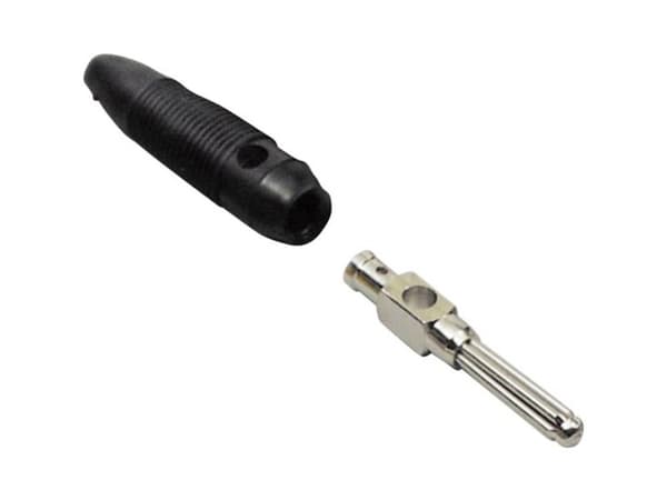 TRU COMPONENTS bananstikk, rett stift-diameter 4 mm, sort 1 stk