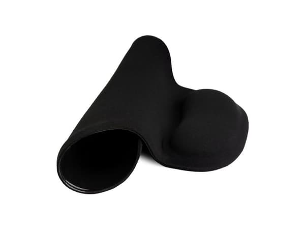 Savio MP-01B mouse pad black, Sort, Monokromatisk, Håndleddshvilepute