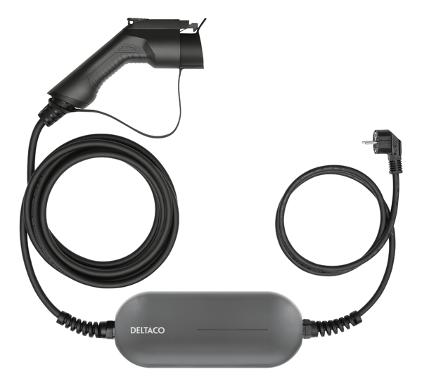 DELTACO e-Charge laddare Schuko till Typ 1 - 6A - 1,5+4 meter