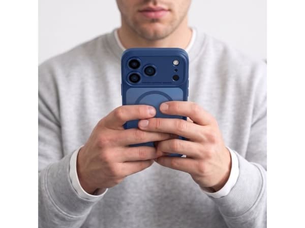 Tech-Protect MagPeak MagSafe CC Case for iPhone 18 Pro Max / 17 Pro Max - Matte Navy Blue