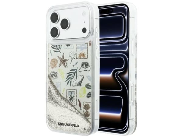 Karl Lagerfeld Liquid Glitter Beach &amp; Sand Case for iPhone 17 Pro Max / 18 Pro Max - Beige