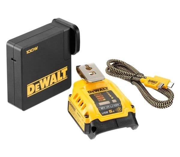 DeWALT DCB094K - Strömadapter - 5 A - 2 utdatakontakter (USB, USB-C)