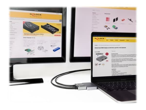 Delock - Dockningsstation - USB-C / Thunderbolt 3 - 2 x HDMI