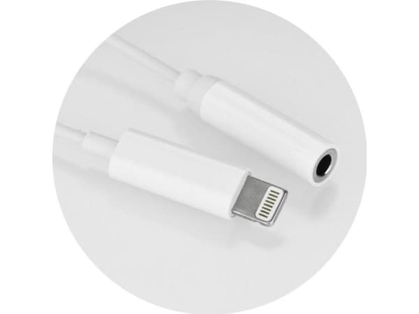 Adapter USB Partner Tele.com Lightning - Jack 3,5 mm Vit (5901737384607)