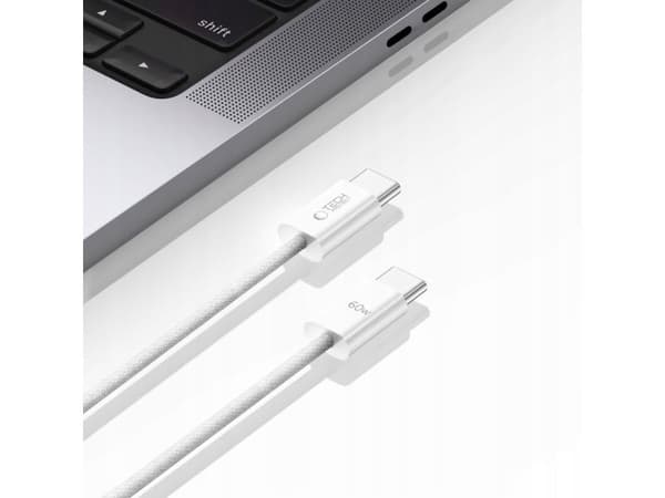 Tech-Protect UltraBoost Classic USB-C / USB-C PD-kabel 60W 3A 1m - vit