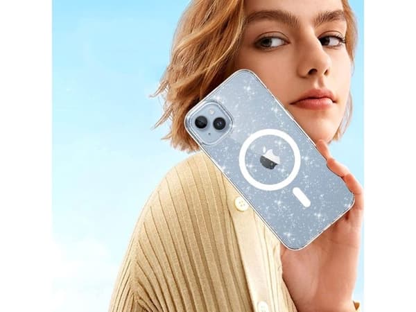 Tech-Protect FlexAir Hybrid MagSafe iPhone 13/14 Case - Clear Glitter
