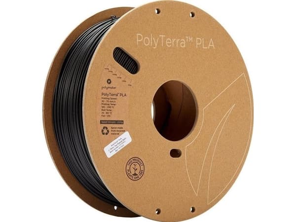 Polymaker PolyTerra PLA - 1 kg - 1,75 mm - Charcoal svart