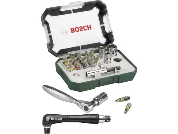 Bosch 26 deler bits-set med skrutrekker