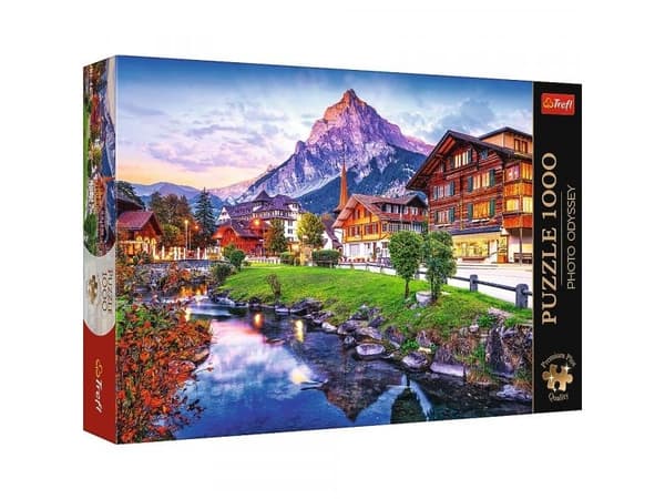 Trefl Pussel 1000 element Premium Plus Kvalitet Alpin stad, Schweiz