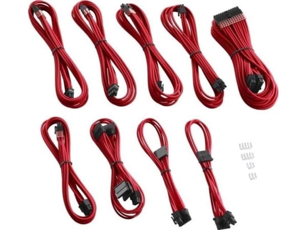 CableMod PRO Series ModMesh C-Series RMi & RMx Cable Kit - Strømkabelsett - formstøpt - rød