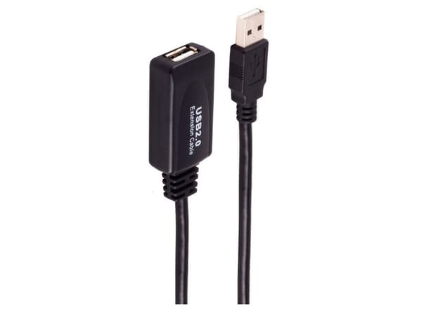 shiverpeaks ®-BASIC-S--USB-forlengelseskabel Aktiv USB-A-forlengelse, USB 2.0, 480 Mbps, 10m (BS13-26075)