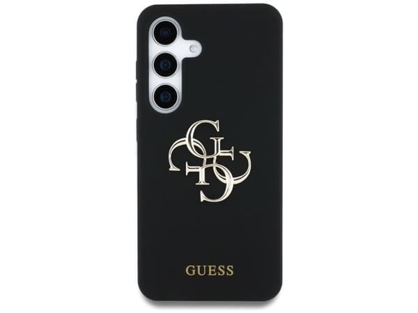 Guess Silicone Big 4G Logo Bottom Script case for Samsung Galaxy S25 - black