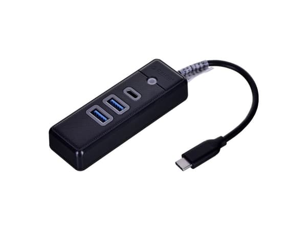 Adapterikeskus USB-C - 2x USB 3.0 + USB-C Orico, 5 Gbps, 0.15m (musta)