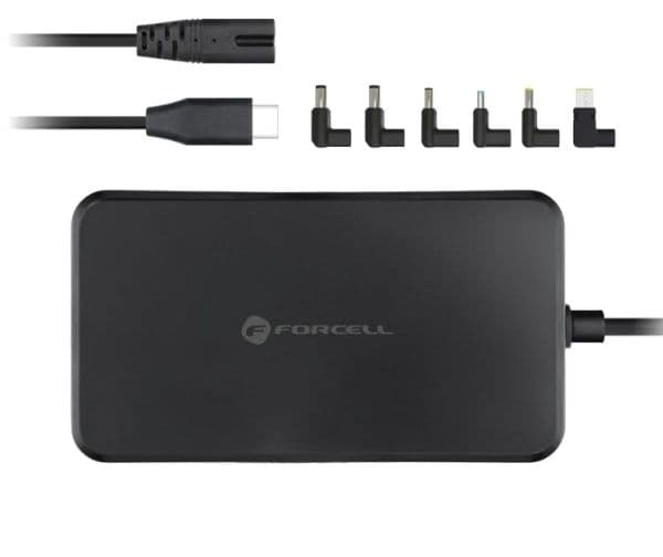 FORCELL F-ENERGY E856 universell lader til bærbar PC 65W - USB-C (6 adaptere)