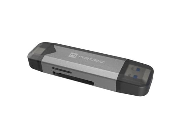 NATEC SCARAB 3 KORTLÄSARE USB-A + USB-C SD/MICRO SD USB 3.1 GEN 1 GRÅ