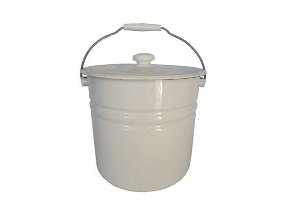 BUCKET WITH LID ENAMELED 12L