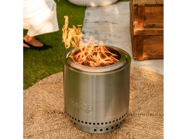 herQs Smokeless FirePit - Cozy - Silver