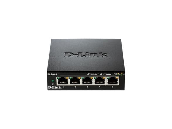 D-Link DGS 105 - Switch - 5 x 10/100/1000 - stasjonær