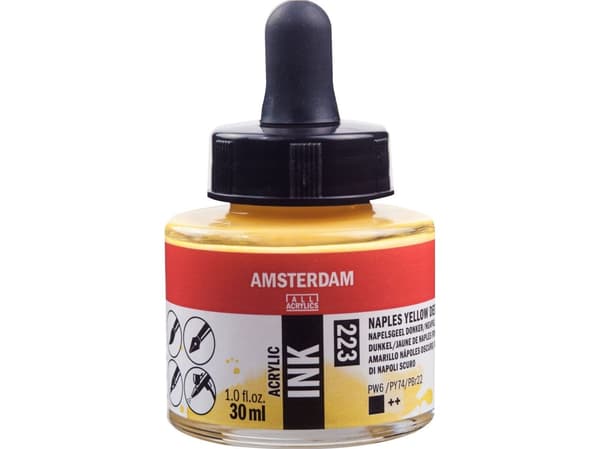 Amsterdam Acrylic Ink Bottle Naples Yellow Deep 223