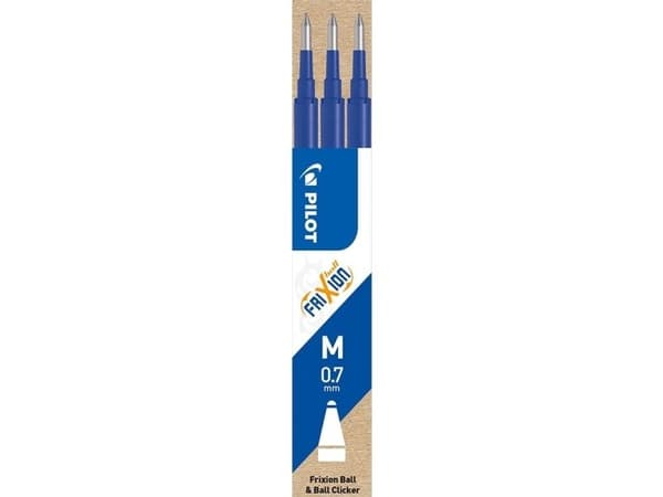 Refills PILOT FriXion, 0,7 mm, raderbar gel, blå, 3-pack