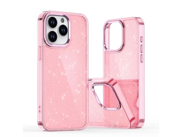 Glitterfodral till iPhone 16 Pro Max – rosa med glitter