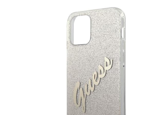 Guess GUHCP12LPCUGLSGO iPhone 12 Pro Max 6,7" hårdskal guld/guld Glitter Gradient Script