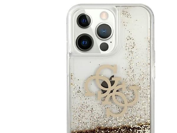 Guess 4G Big Liquid Glitter-deksel til iPhone 13 Pro Max 6,7" - gull