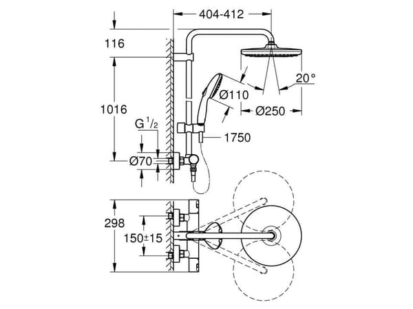 GROHE Vitalio Start System 250, 1 styck