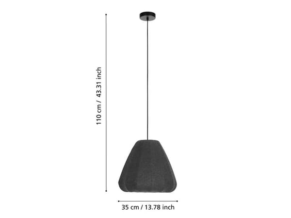 EGLO BARLASTON PENDEL Ø350 E27 GRÅ