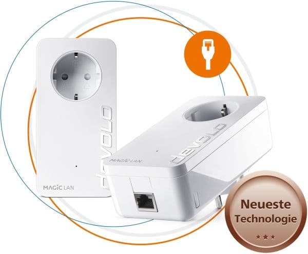 devolo Magic 1 LAN - Starter Kit - bro 1GbE, HomeGrid - veggpluggbar (en pakke 2)